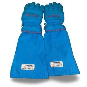L-Bow Kids 4-6X Long Gauntlet Gloves 3M Thinsulate 40g Winter Snow Ski Blue
